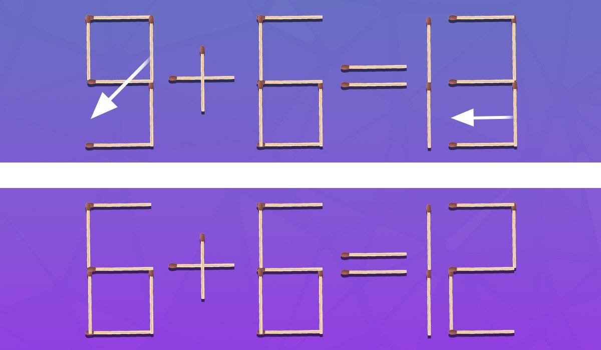 Eine Herausforderung für Genies: Sie müssen 2 Streichhölzer ziehen, damit die Gleichheit stimmt