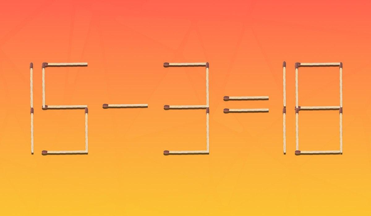 Du musst nur 1 Streichholz verschieben, damit die Gleichheit stimmt: ein Problem für Genies