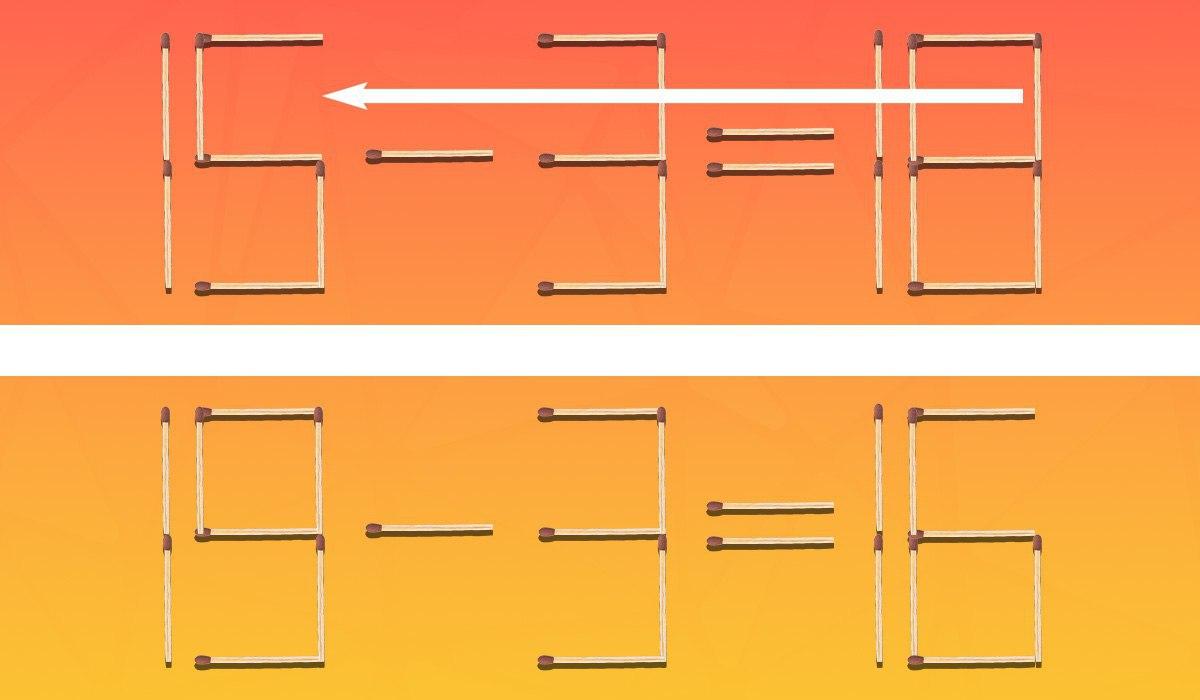 Sie müssen nur 1 Streichholz verschieben, um die Gleichheit richtig zu machen: ein Problem für Genies