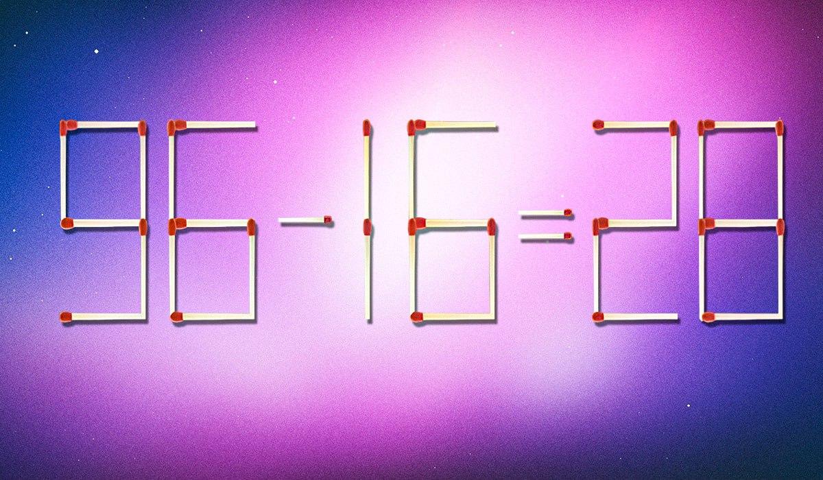 Du musst 2 Übereinstimmungen durchstreichen, damit die Gleichheit stimmt: ein Rätsel für Genies